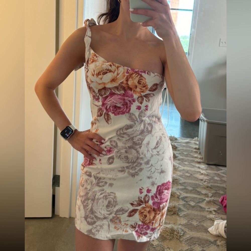 Floral One-Shoulder Dress